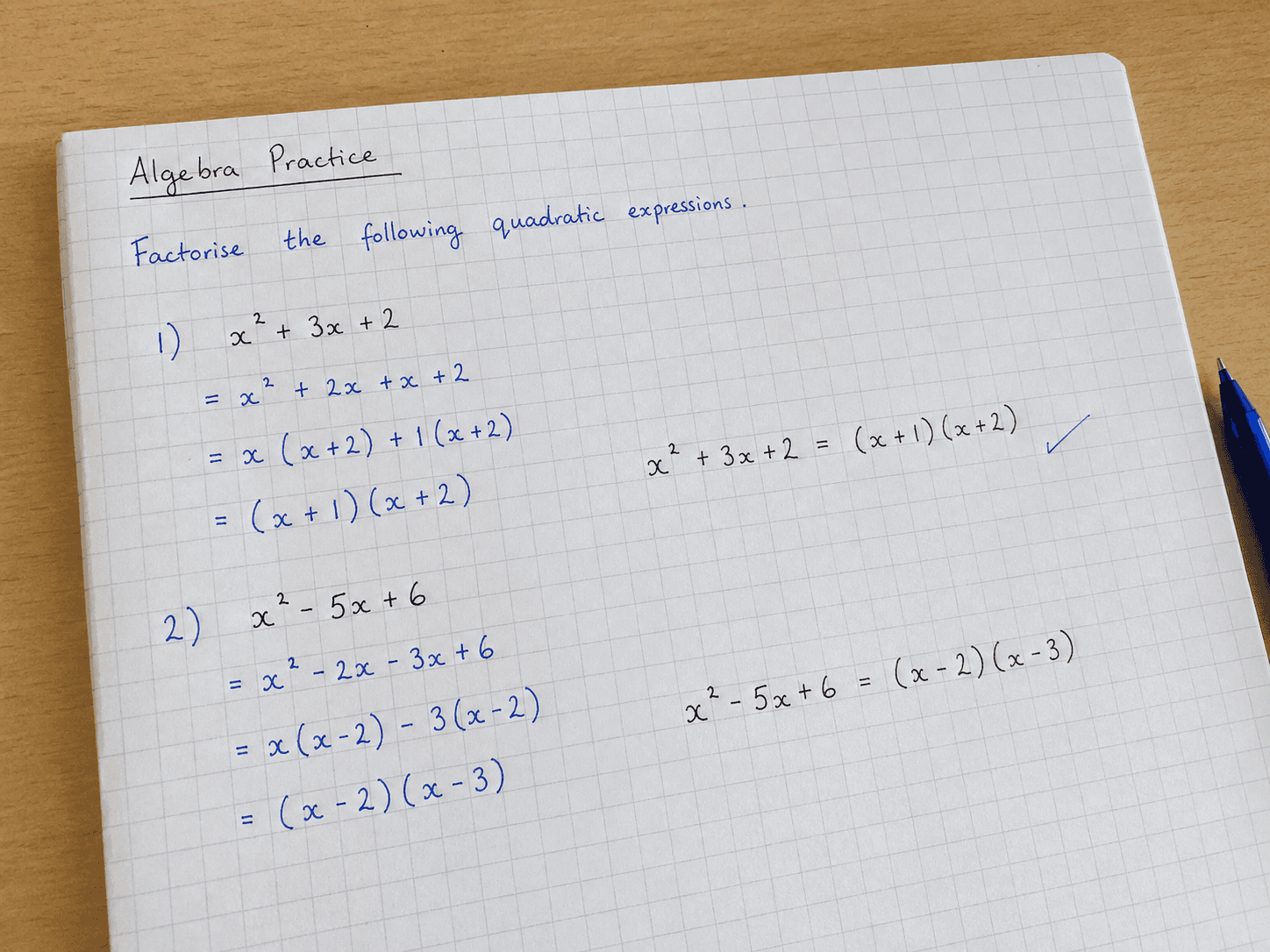 Algebra worksheet supplied as a source for AI